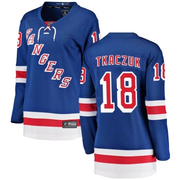 Breakaway Fanatics Branded Women's Walt Tkaczuk New York Rangers Home Jersey - Blue