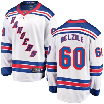 Breakaway Fanatics Branded Youth Alex Belzile New York Rangers Away Jersey - White