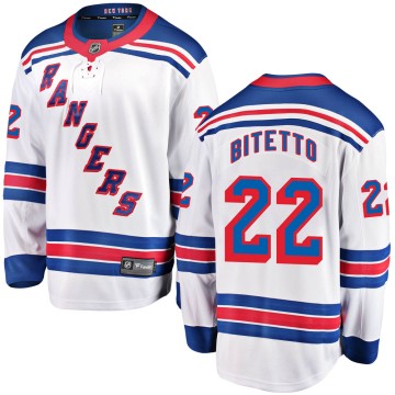 Breakaway Fanatics Branded Youth Anthony Bitetto New York Rangers Away Jersey - White