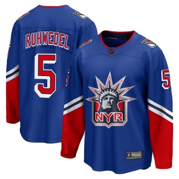 Breakaway Fanatics Branded Youth Chad Ruhwedel New York Rangers Special Edition 2.0 Jersey - Royal