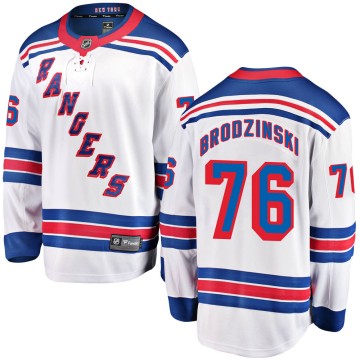 Breakaway Fanatics Branded Youth Jonny Brodzinski New York Rangers Away Jersey - White